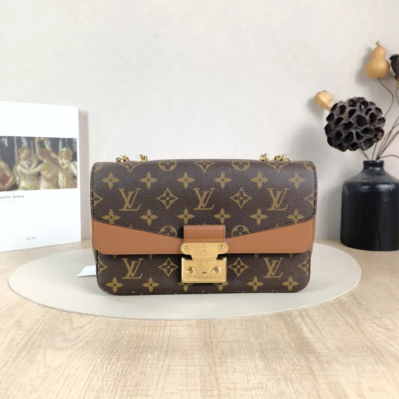 Louis Vuitton Crossbody Bag Marceau Chain Bag Caramel PVC · Calfskin One Size24.5 × 6.5 × 15 cm