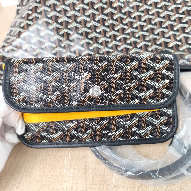 GOYARD Shoulder Bag SAINT LOUIS Shopping Tote Black ine Canvas Small 34 × 15 × 28 cm — detail view 9 of 11