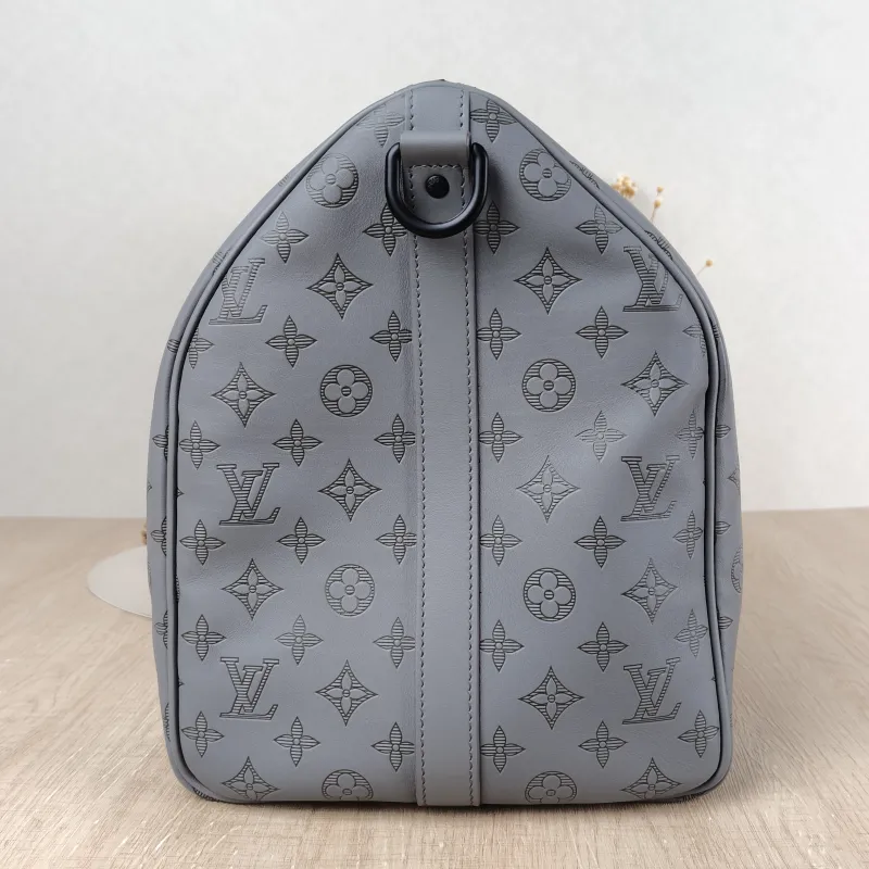 Louis Vuitton Top Handle Bag Keepall 50 Shoulder Strap Edition Grey Calfskin One Size 50 × 23 × 29 cm — detail view 2 of 11