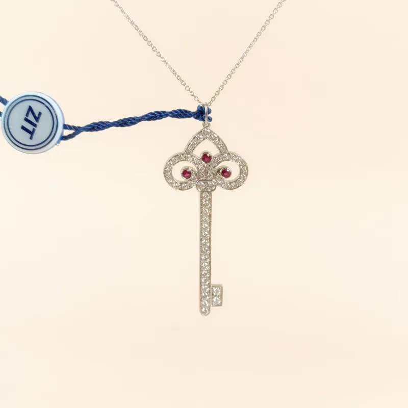 Tiffany&Co. Necklace Keys Collection Necklace Pendant PT950 One Size 45cm 4.8cm
