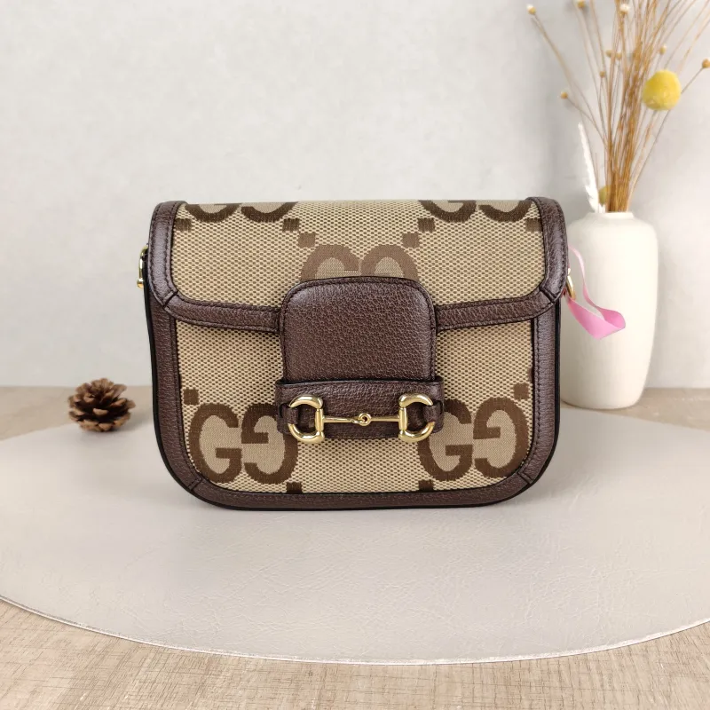 GUCCI Crossbody Bag Horsebit 1955 Horsebit Small Canvas 20.5 × 5 × 14.5 cm