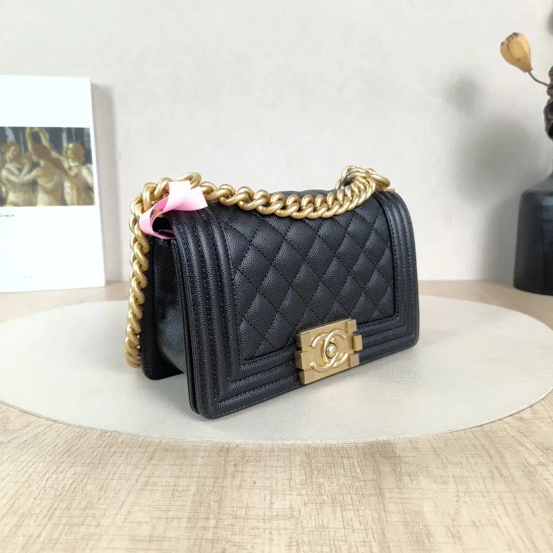 Chanel Crossbody Bag Le Boy​Black Grained Calfskin Small20.5 × 8.5 × 12 cm — cover view 2 of 5