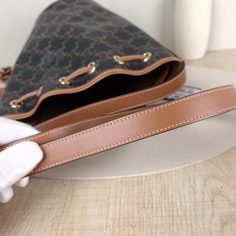CELINE Crossbody Bag Triomphe Bucket Bag Monogram PVC Small 14 × 14 × 21 cm — detail view 7 of 8