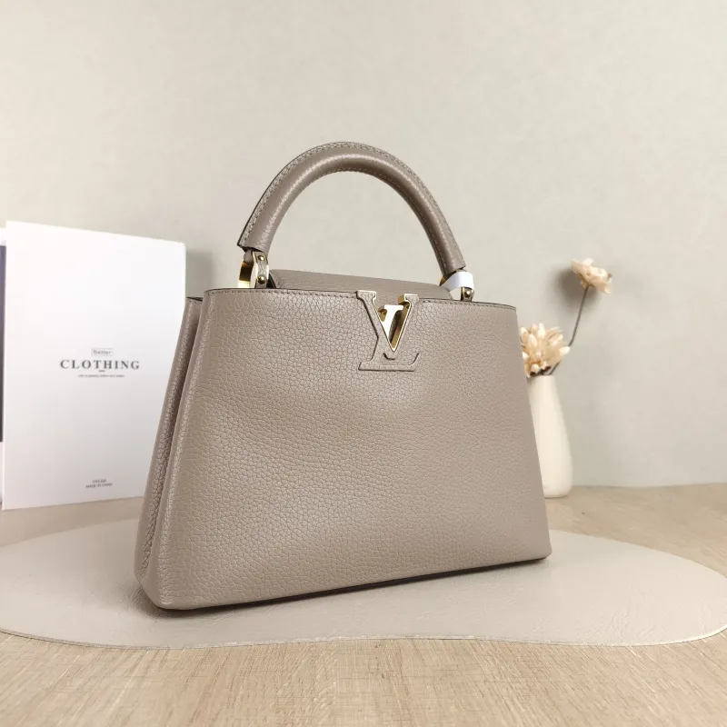 Louis Vuitton Top Handle Bag Capucines Grey Calfskin BB 27 × 9 × 17.5 cm — cover view 5 of 5