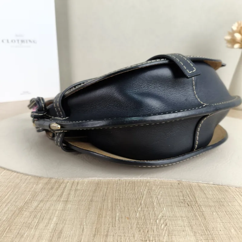 LOEWE Crossbody Bag Gate Black Calfskin Medium 25 × 11.5 × 19 cm — detail view 2 of 10