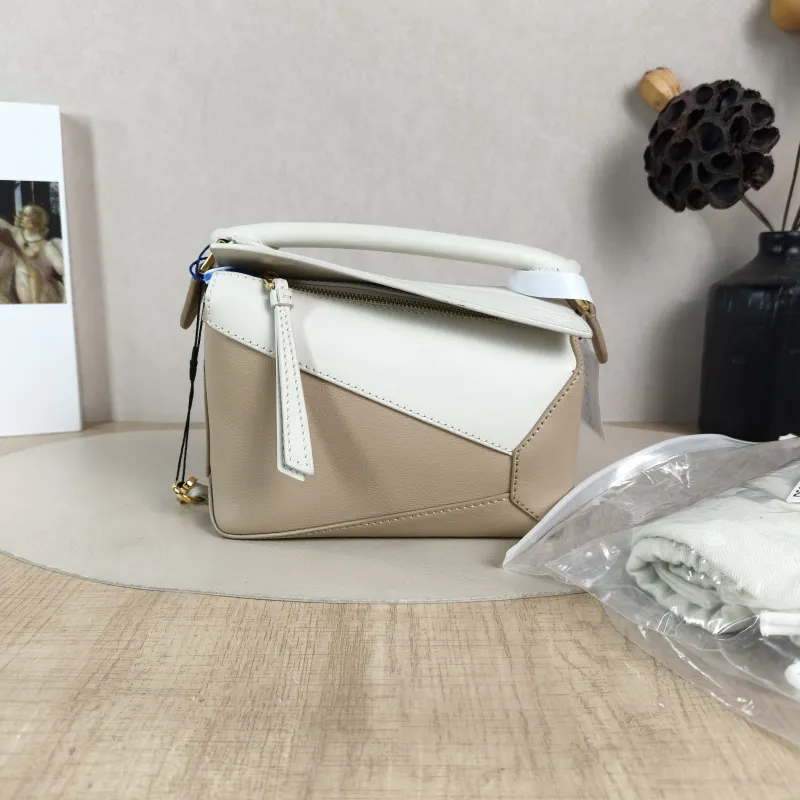 LOEWE Crossbody Bag Puzzle Beige Taupe Calfskin Mini 18 × 8 × 12.5 cm — cover view 2 of 6