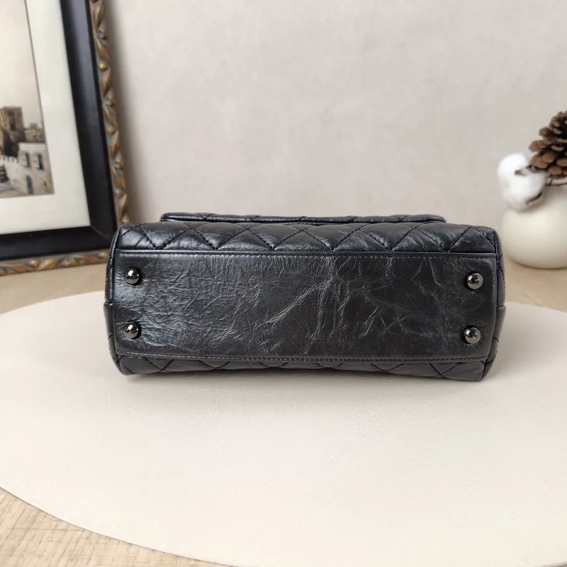 Chanel Top Handle Bag Coco Handle​ Grey Calfskin Small24 × 10 × 14 cm — cover view 8 of 10