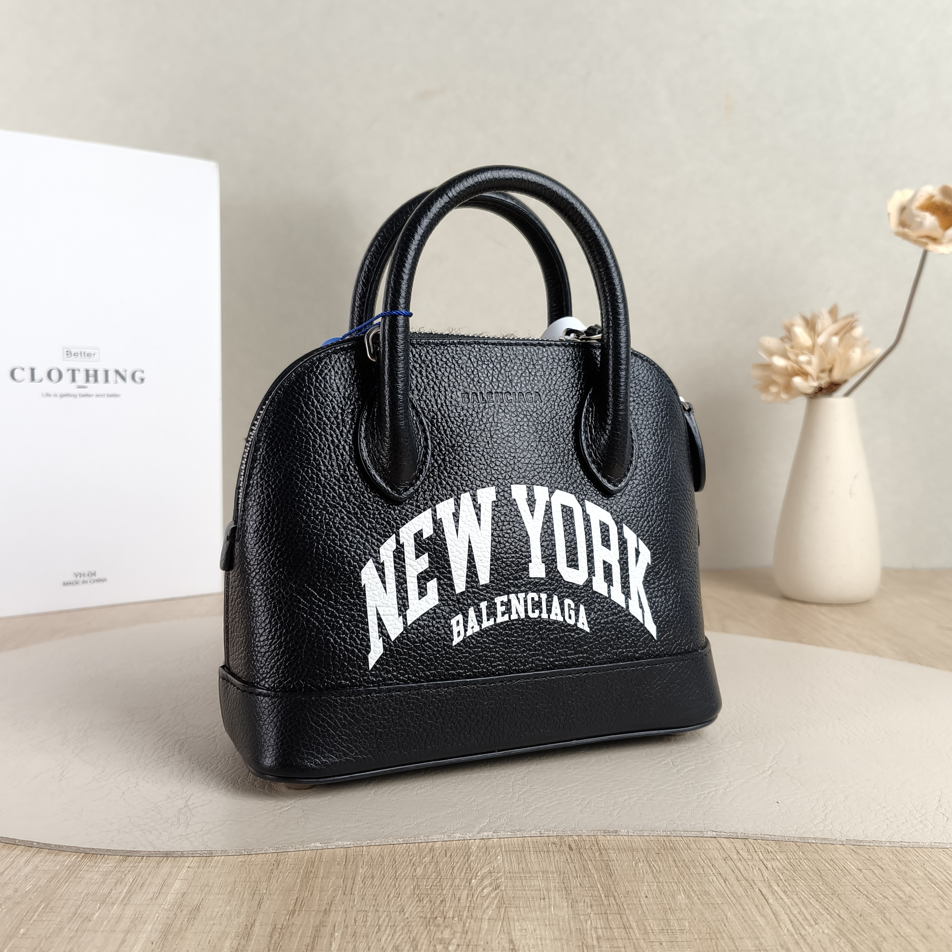 BALENCIAGA Top Handle Bag Ville Dome Bag Collection Black Calfskin Small18 × 8 × 14 cm — cover view 3 of 5