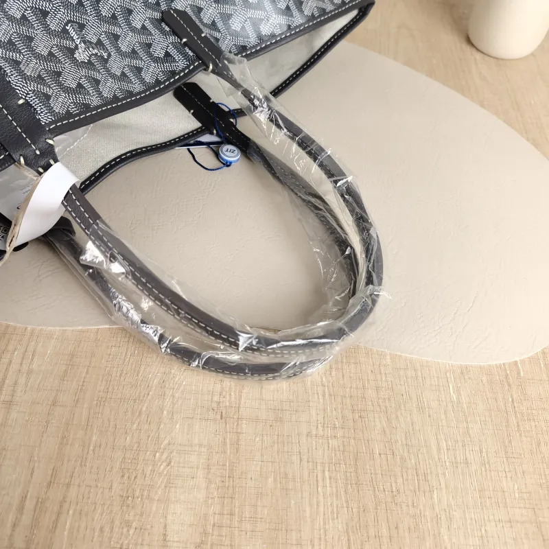 GOYARD Shoulder Bag SAINT LOUIS Shopping Tote Grey PVC Small 34 × 15 × 28 cm — detail view 3 of 10