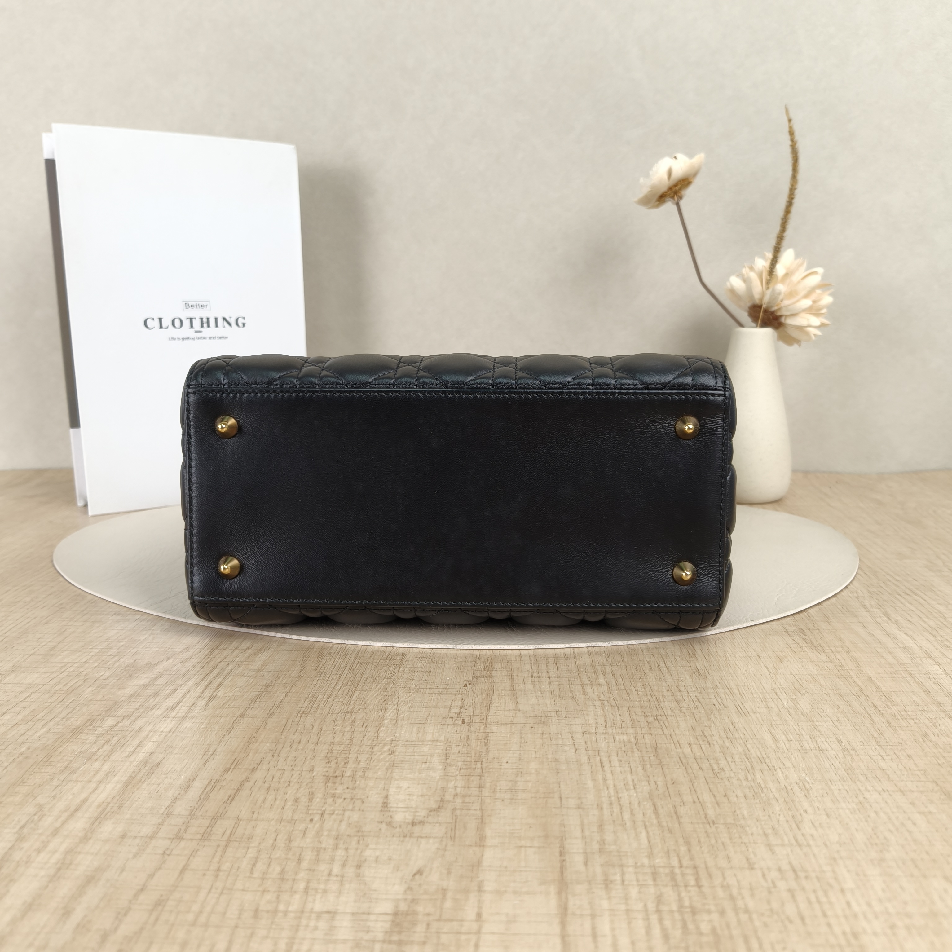 DIOR Top Handle Bag Lady Lady Dior Bag Black SL ambskin Medium24 × 12 × 21 cm — cover view 2 of 8