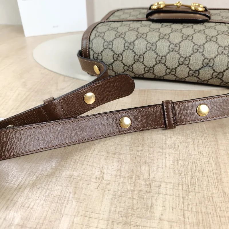 GUCCI Shoulder Bag Horsebit 1955 Horsebit Medium Monogram PVC Medium25 × 8 × 18 cm — detail view 11 of 12