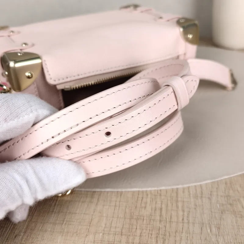 Louis Vuitton Crossbody Bag Side Trunk Box Pink Calfskin Small 18 × 8 × 12.5 cm — detail view 9 of 11