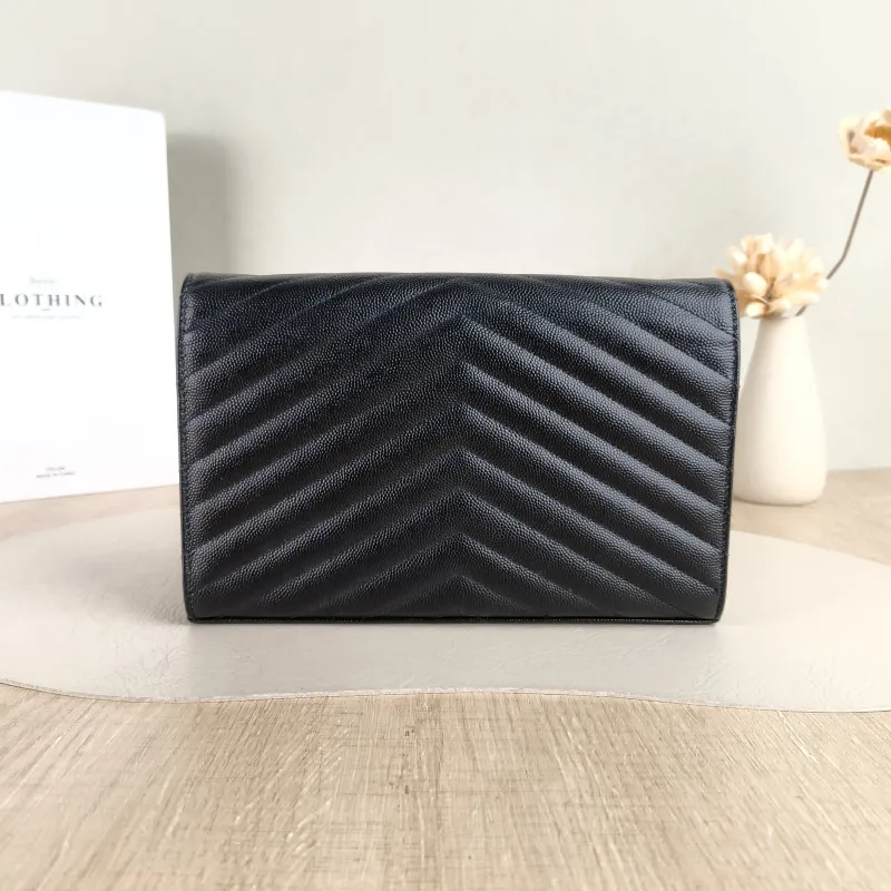 SAINT LAURENT Shoulder Bag CASSANDRE ENVELOPE Black Calfskin One Size 22.5 × 4 × 14 cm — cover view 3 of 5
