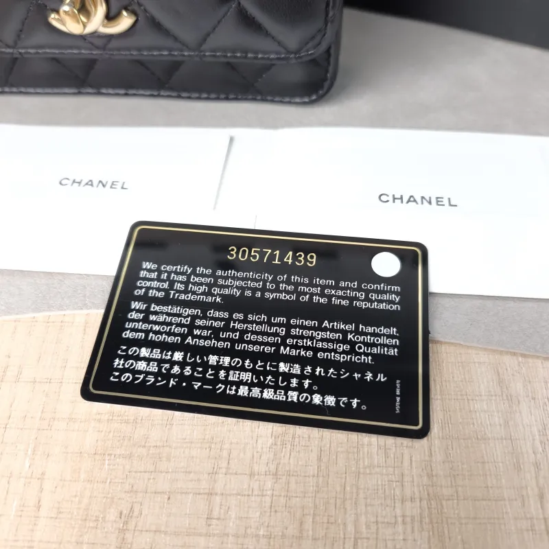 Chanel Crossbody Bag trendy cc woc Black with Gold-Tone Hardware Lambskin One Size 15.5 × 3.5 × 11 cm 30 — detail view 3 of 13