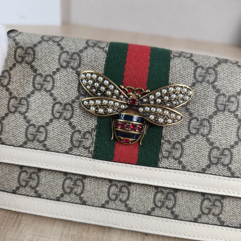 GUCCI Crossbody Bag Crossbody Bag White PVC One Size 20 × 3 × 12 cm — detail view 6 of 13