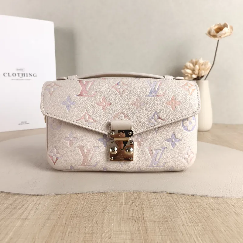Louis Vuitton Crossbody Bag Pochette Métis East West Empreinte Embossed Calfskin Small 21.5 × 6 × 13.5 cm