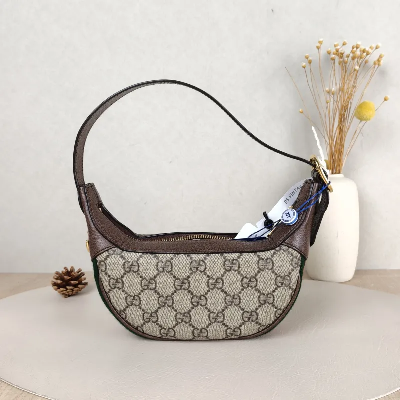 GUCCI Shoulder Bag Ophidia Monogram Canvas Calfskin 20 × 5 × 15 cm