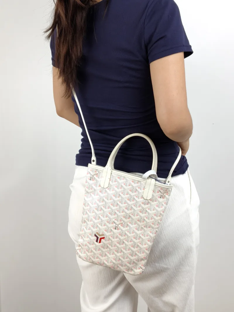GOYARD Crossbody Bag poitiers y Tote Bag Pink White ine Canvas Small 21 × 1 × 24 cm — on-model view 1 of 2