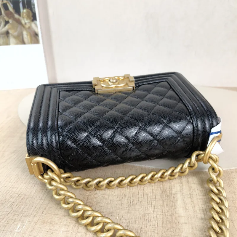 Chanel Crossbody Bag Le Boy​ Black Grained Calfskin Small 20.5 × 8.5 × 12 cm 25 — detail view 5 of 11