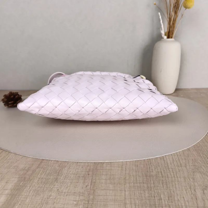 Bottega Veneta Top Handle Bag Hop Woven Top Handle Crossbody Bag Pink Calfskin One Size 24*24 — cover view 4 of 5