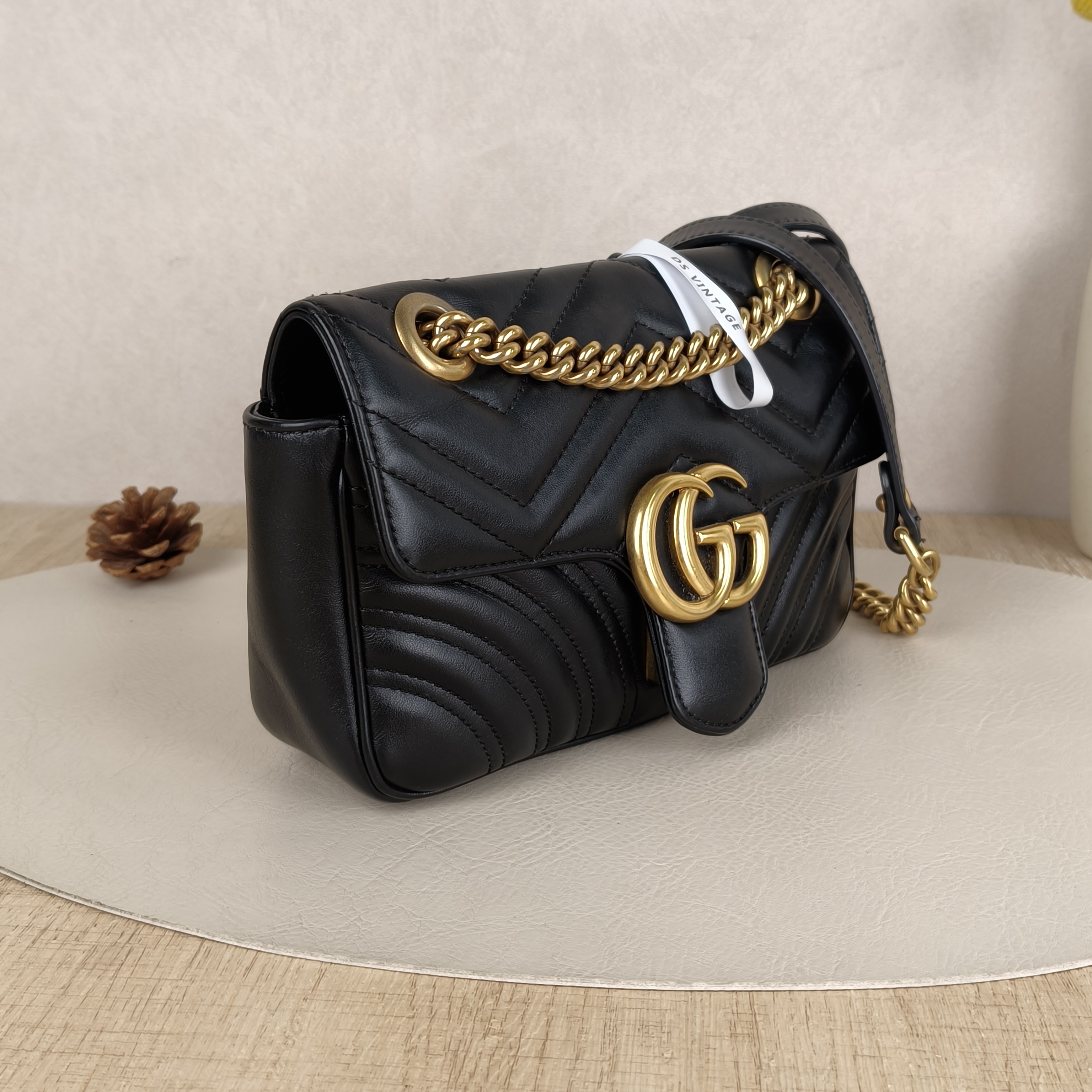 GUCCI GG marmont Marmont22Small Black Lambskin · 22 × 6 × 13 cm — cover view 2 of 8
