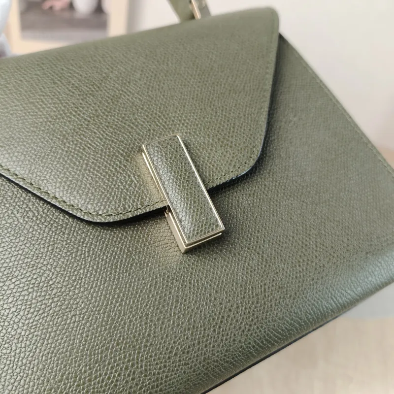 Valextra Crossbody Bag lside Top Handle Crossbody Bag Green Calfskin Small 22 × 12 × 16 cm — detail view 6 of 16