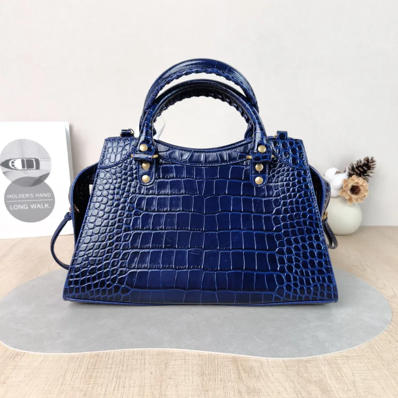 BALENCIAGA Crossbody Bag Neo Classic Blue Calfskin Small 33 × 15.5 × 21 cm — cover view 3 of 5