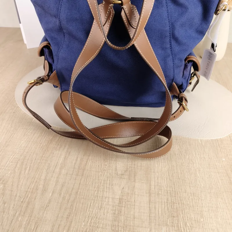 Miumiu Backpack Backpack Blue Canvas Large 25 × 12.5 × 29.5 cm — detail view 9 of 11