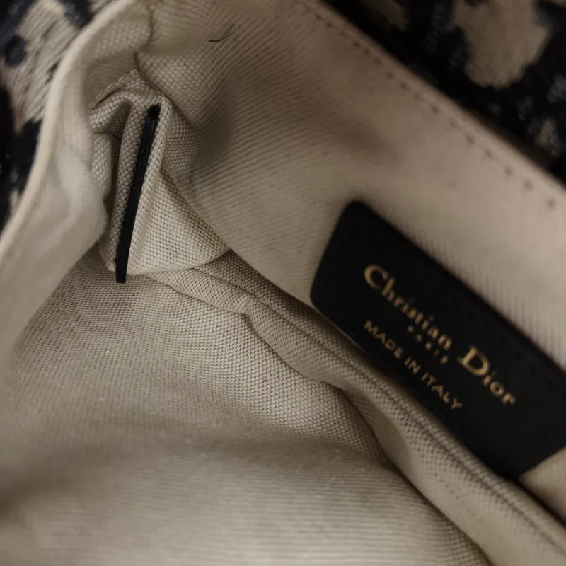DIOR Top Handle Bag Saddle Blue Canvas Mini 19 × 6 × 15 cm — detail view 4 of 9