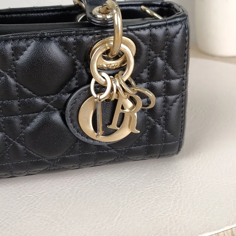 DIOR Crossbody Bag Lady D-Joy Black Lambskin Mini 16 × 5 × 9 cm — detail view 1 of 13