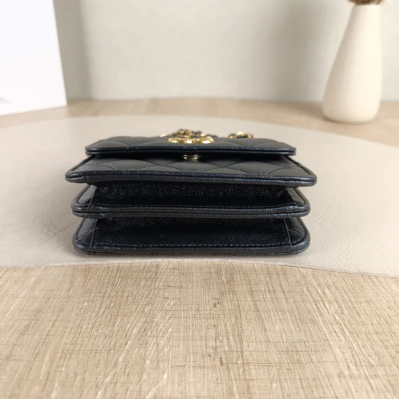 Chanel Crossbody Bag C logo woc Crossbody Bag Black Grained Calfskin One Size 13 × 5.5 × 10 cm — cover view 2 of 5
