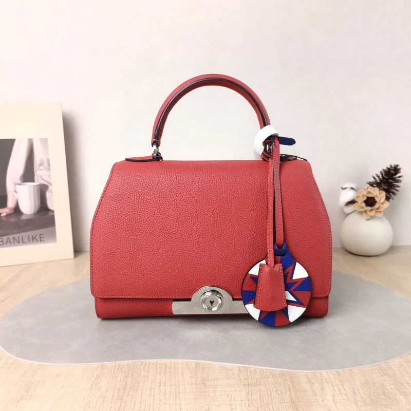 Moynat Crossbody Bag rejane Top Handle Crossbody Bag Red Calfskin Small 26 × 11 × 18 cm