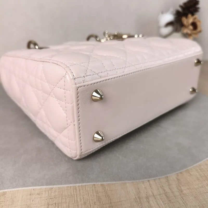 DIOR Top Handle Bag Pink Lambskin Small 20 × 8 × 18 cm — detail view 5 of 12