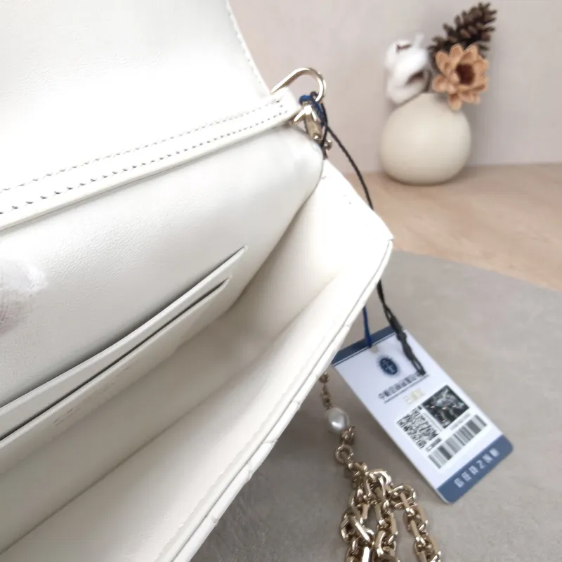 DIOR Crossbody Bag My Chain Bag White Lambskin One Size 18 × 3.5 × 10 cm — detail view 5 of 12