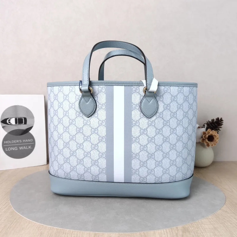 GUCCI Shoulder Bag ophidia GG Tote Bag Blue PVC Mini 31 × 13 × 25 cm — cover view 3 of 5