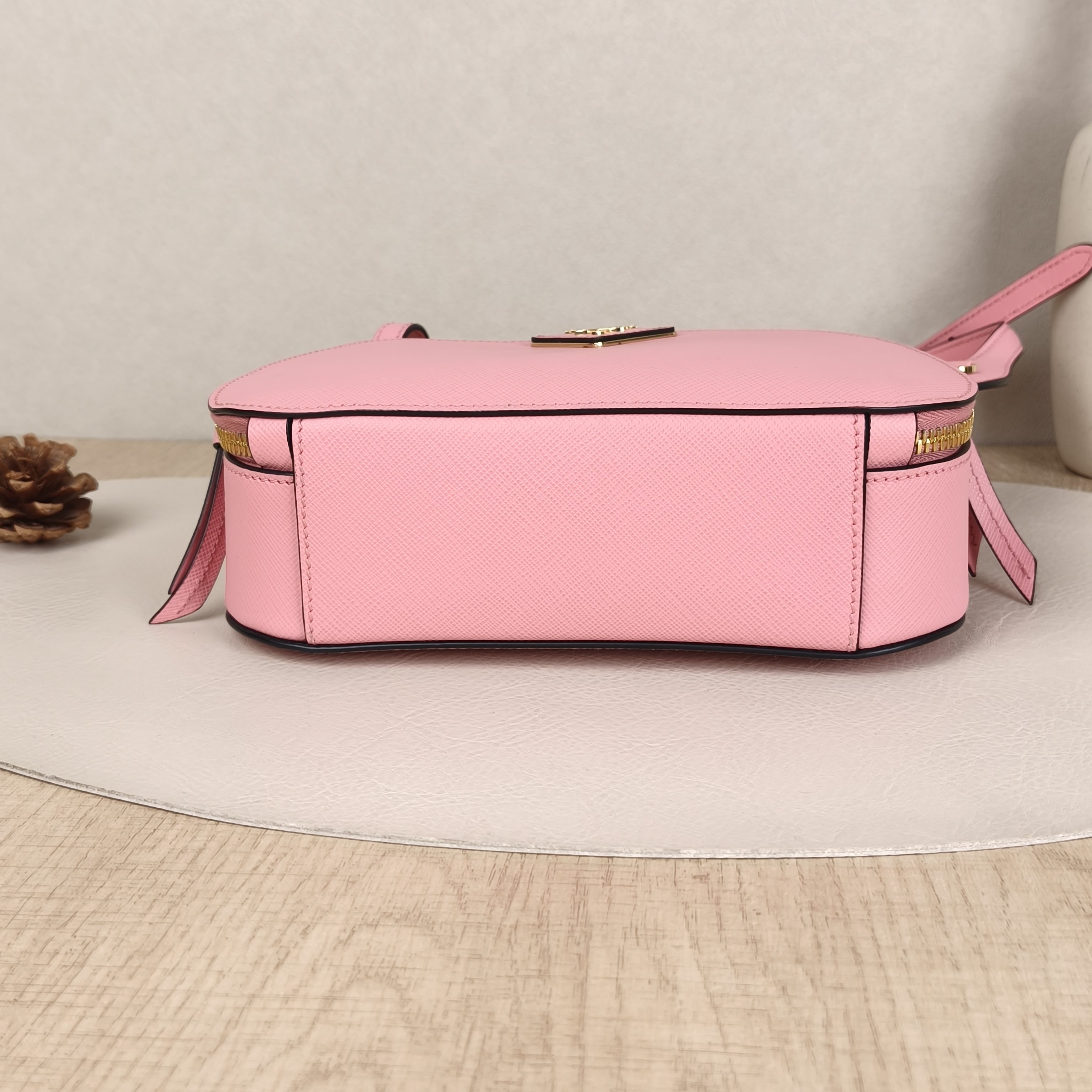 PRADA Crossbody Bag Crossbody Bag Clutch Pink Calfskin 21 × 6 × 14 cm — cover view 3 of 9
