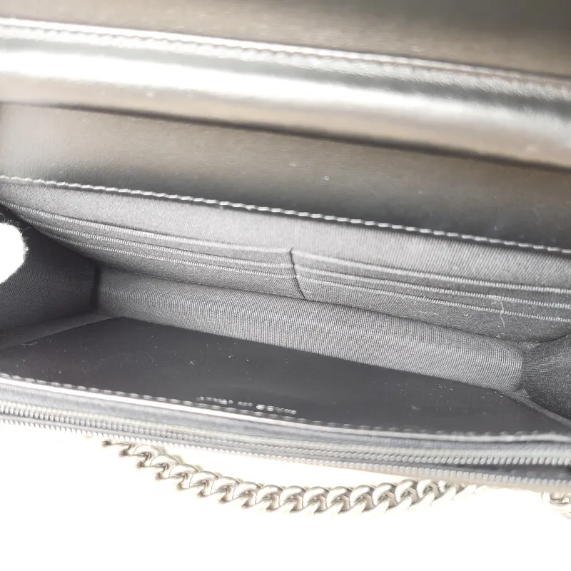 Chanel Crossbody Bag Le Boy​ WOC Black Grained Calfskin Mini 19.2 × 3.5 × 12.3 cm — detail view 11 of 11