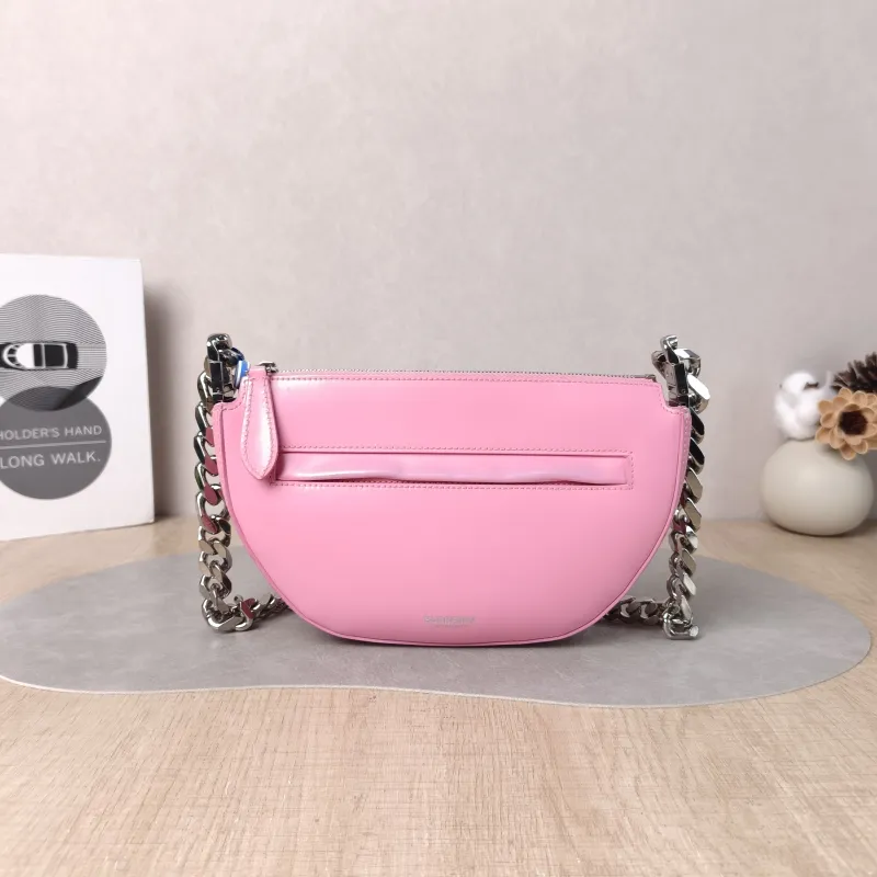 BURBERRY Shoulder Bag Shoulder Bag Pink Calfskin One Size 22.5 × 4.5 × 14 cm