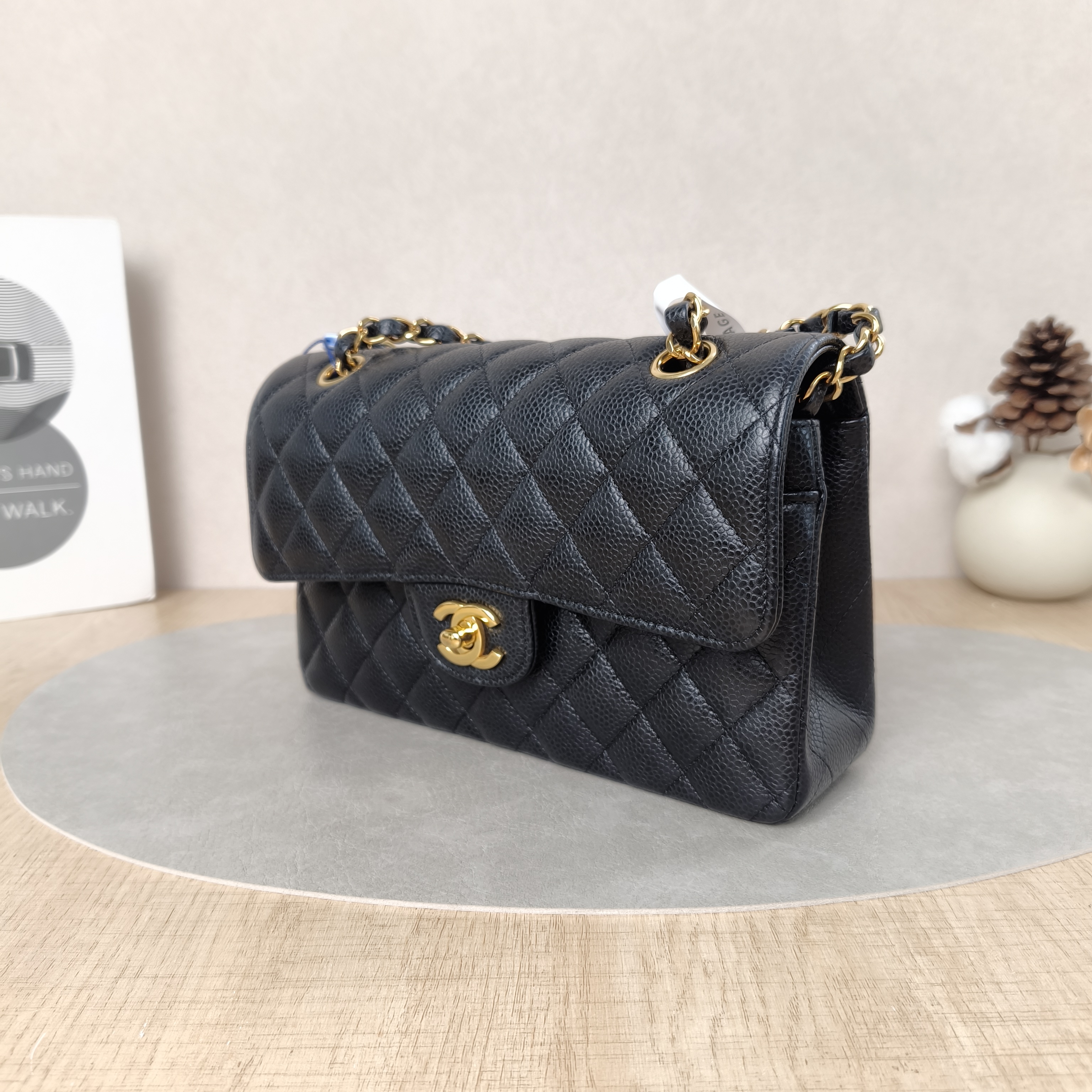Chanel Crossbody Bag Classic Flap CF Black Grained Calfskin Small23 × 6 × 14.5 cm — cover view 2 of 6