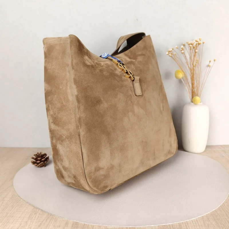 SAINT LAURENT Shoulder Bag LE 5 À 7 Hobo Brown Suede Large 30 × 13 × 31 cm — cover view 5 of 5