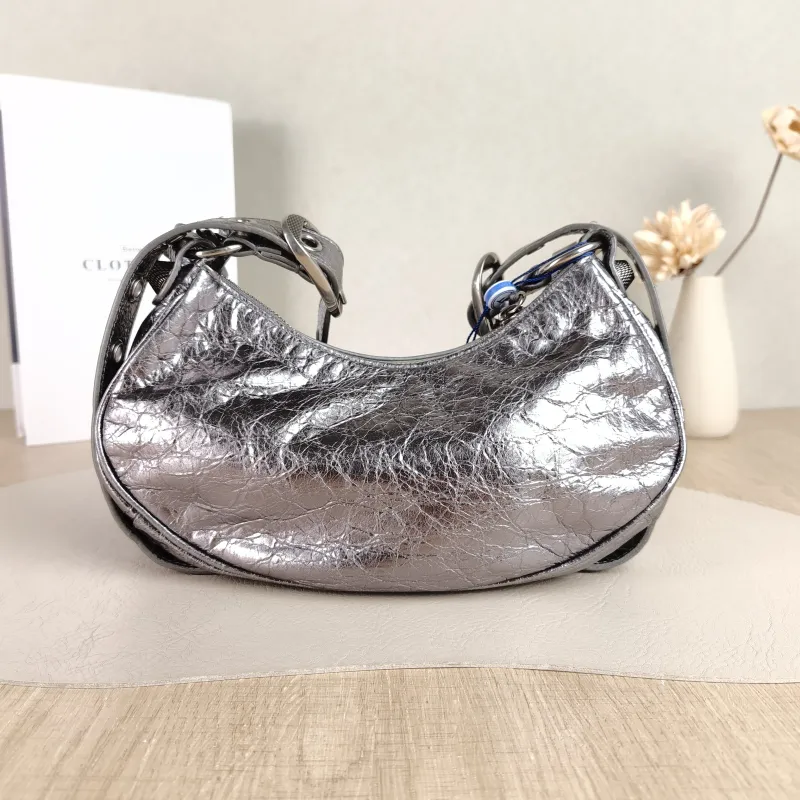 BALENCIAGA Crossbody Bag LE CAGOLE Silver Calfskin XS 26 × 7 × 16 cm — cover view 2 of 5