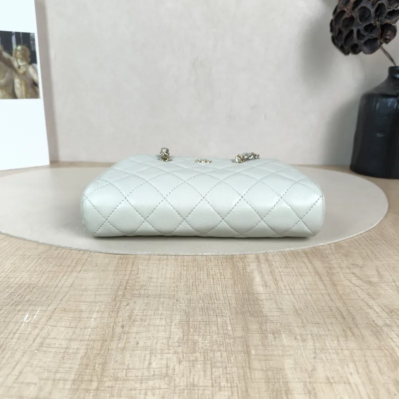 Chanel Crossbody Bag 26p Dome Bag Grey Grained Calfskin One Size 20 × 4.5 × 11 cm — cover view 5 of 6