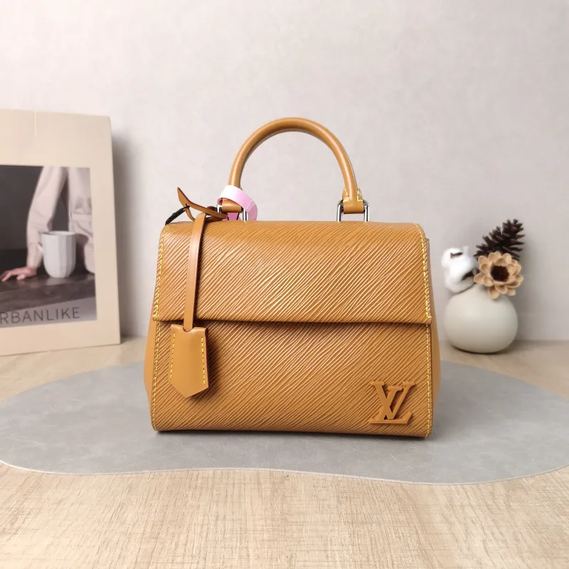 Louis Vuitton Crossbody Bag CLUNY Yellow Epi Embossed Calfskin Mini 20 × 7.5 × 16 cm