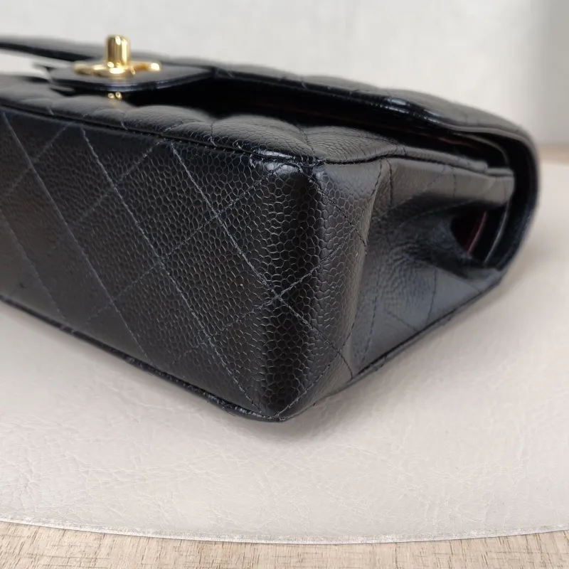 Chanel Crossbody Bag Classic Flap CF Black Grained Calfskin Small 23 × 6 × 14.5 cm — detail view 3 of 11