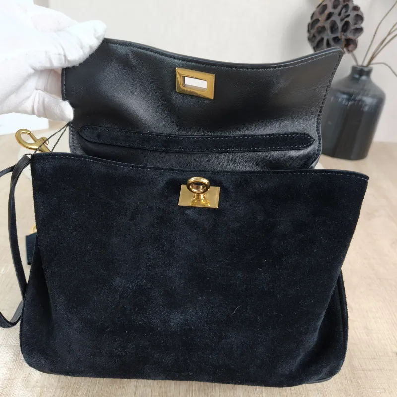 BALENCIAGA Crossbody Bag RODEO Black Suede Mini 23 × 10 × 17 cm — detail view 2 of 12