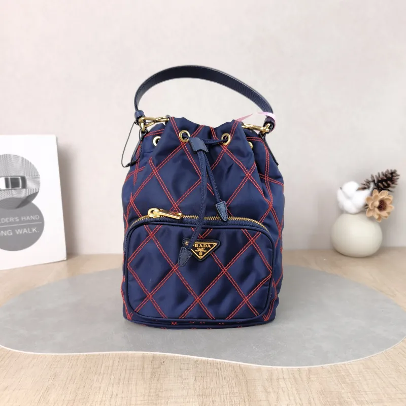 PRADA Shoulder Bag Bucket Bag Nylon One Size 18 × 12 × 23 cm