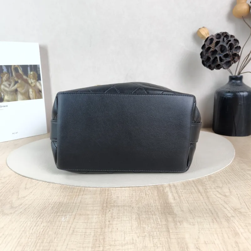 Chanel Shoulder Bag Bucket Bag Black Lambskin One Size 23 × 13 × 23 cm — cover view 6 of 6