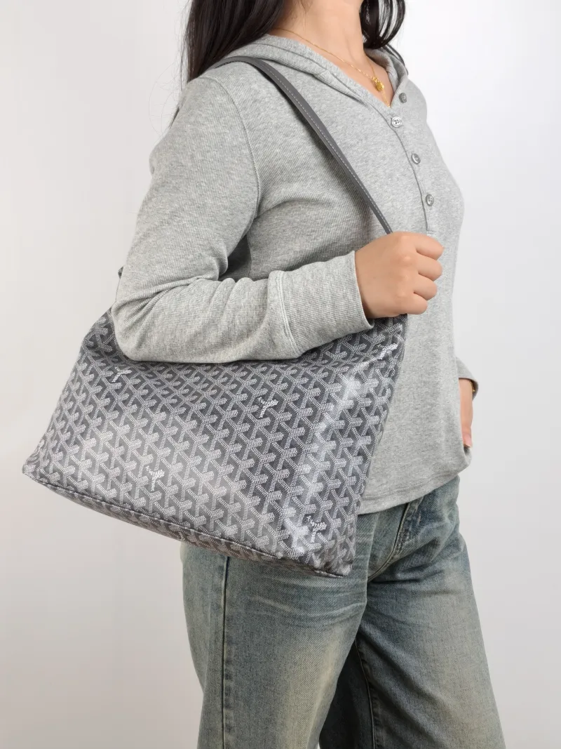 GOYARD Shoulder Bag Boheme Hobo​ Grey ine Canvas Small 43 × 14 × 27 cm — on-model view 2 of 2