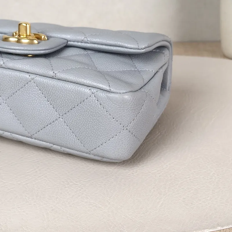 Chanel Crossbody Bag Classic Flap Large Mini CF Mini Grey Grained Calfskin mini20 × 6 × 12 cm — detail view 6 of 13