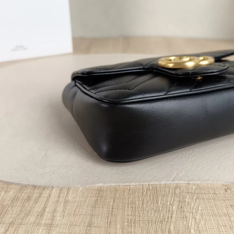 GUCCI Crossbody Bag GG Marmont Mini Marmont Mini Black Calfskinmini16.5 × 4.5 × 9.5 cm — detail view 1 of 10